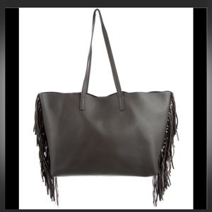 Yves Saint Laurent Fringe East/West Shopping Tote with pouch.